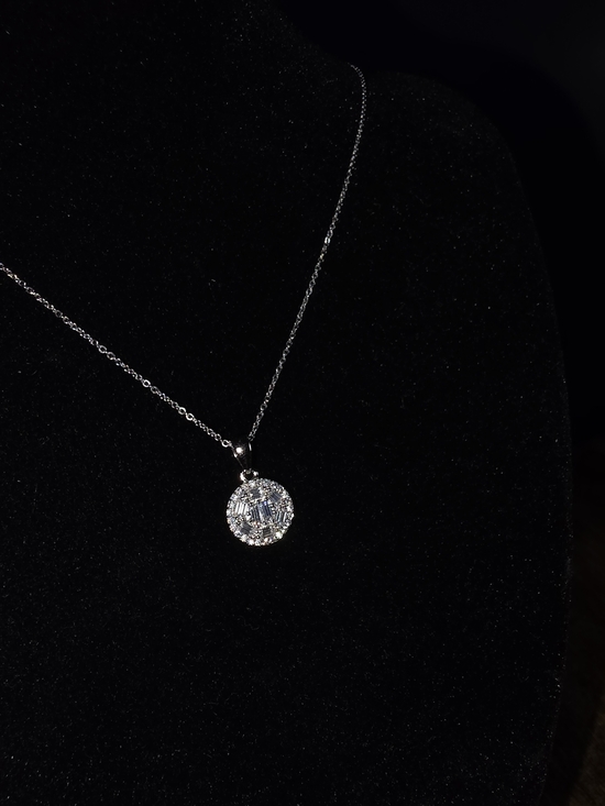 Source Unknown Jewelry - 925 Sterling Silver Necklace With Baguette Moissanite